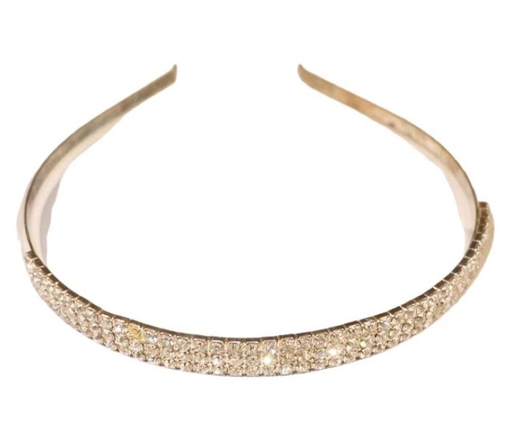 Silver color headband with crystals